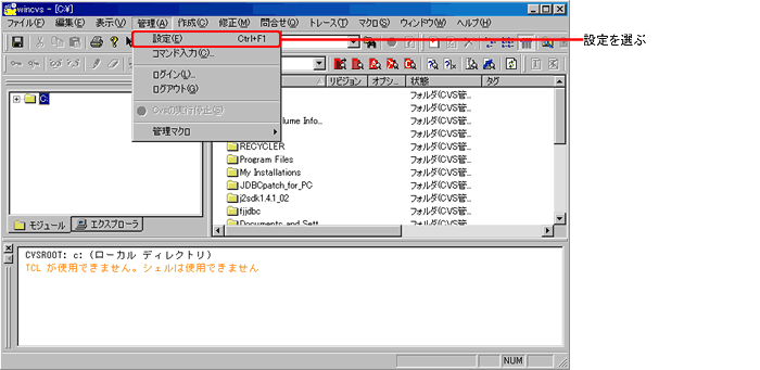 WinCVS ݒI
