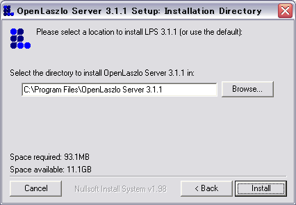 OpenLaszlo Server CXg[tH_w肵܂B